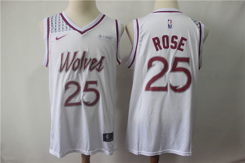 Men Minnesota Timberwolves #25 Rose White City Edition Game Nike NBA Jerseys